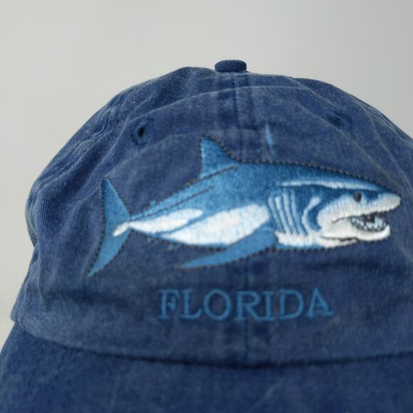 Distinctive Headwear Men's Florida Twill Strapback Hat Embroidered Shark Blue - Picture 3 of 11